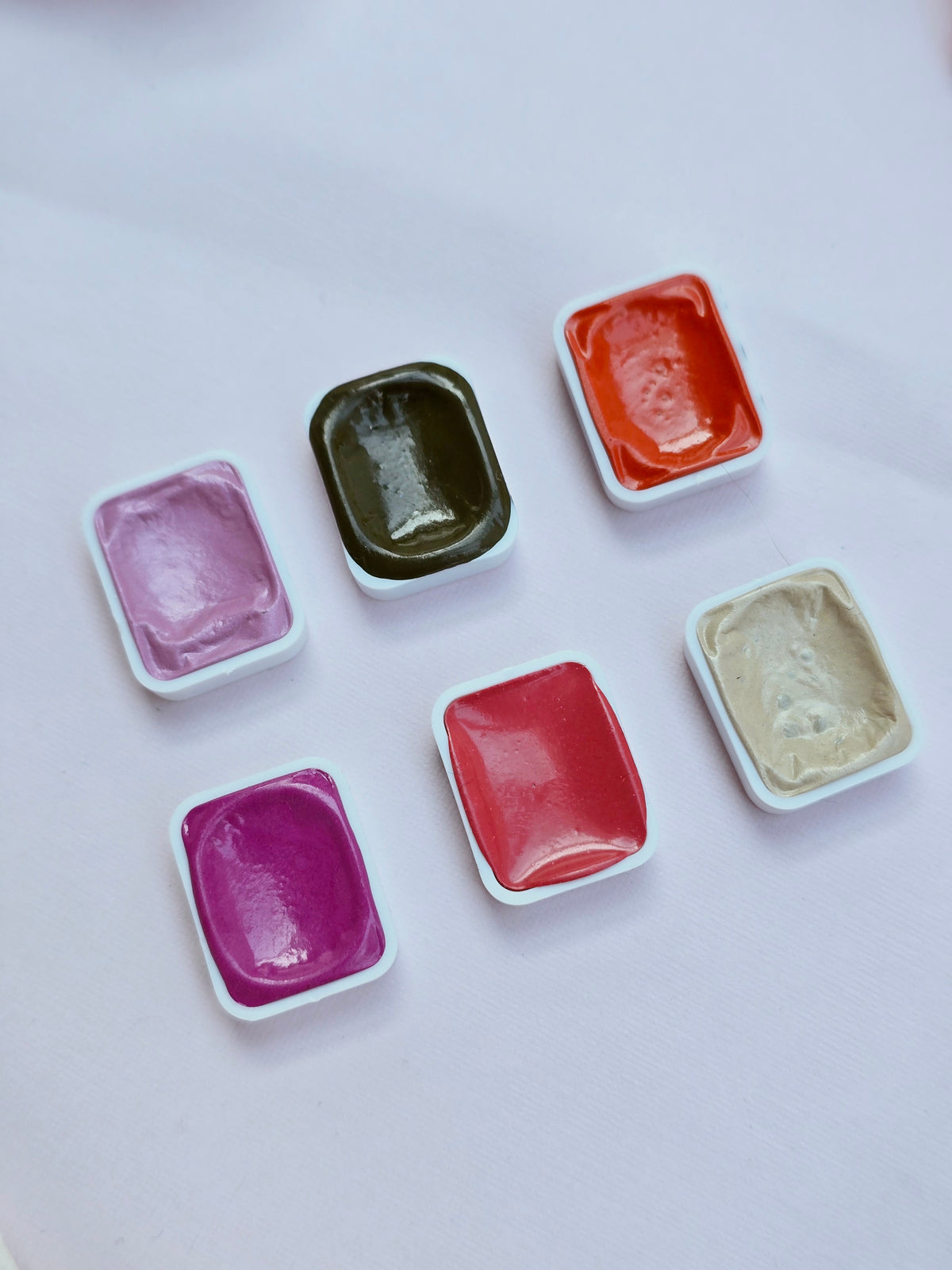 MNcolors-Set: Peach Blossom 6 x 1/4 Napf - handgemachte Aquarellfarben