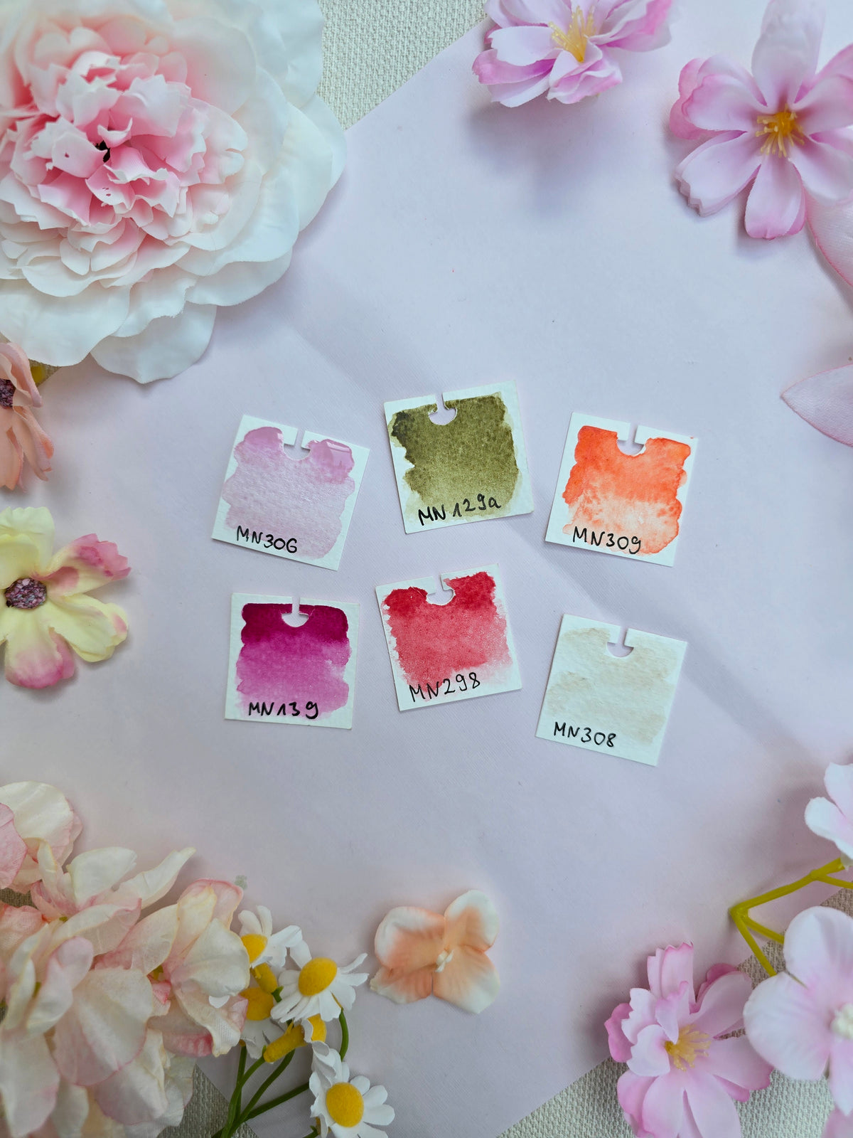 MNcolors-Set: Peach Blossom 6 x 1/4 Napf - handgemachte Aquarellfarben